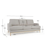 Sofa Mihaela für 3 Sitzer mit Bouclé-Bezug in Grau 203 cm - ZEN ZONE