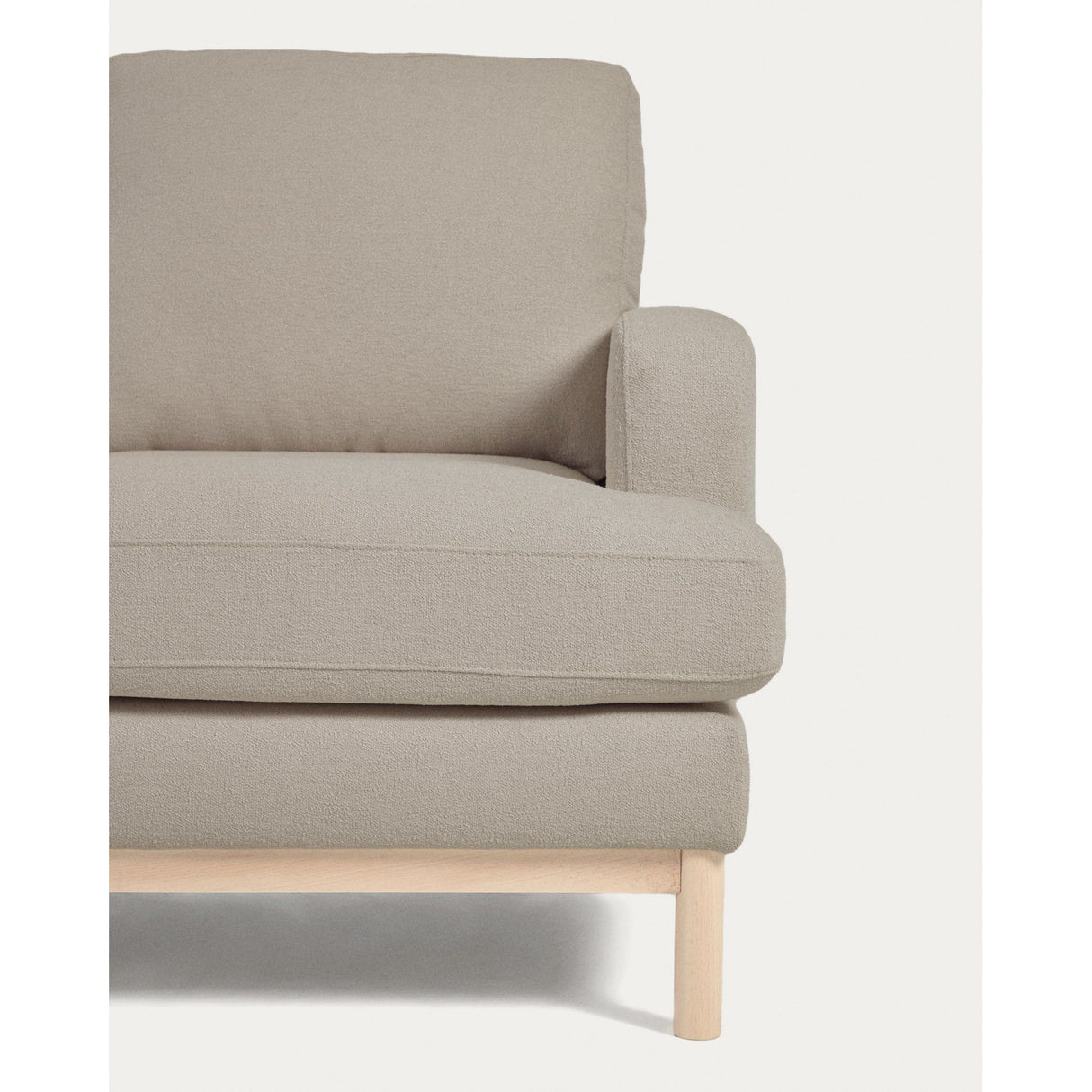 Sofa Mihaela für 3 Sitzer mit Bouclé-Bezug in Grau 203 cm - ZEN ZONE