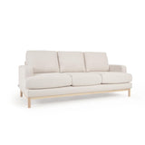 Sofa Mihaela für 3 Sitzer mit Mikro-Bouclé-Bezug in Weiß 203 cm FSC Mix Credit - ZEN ZONE Furniture