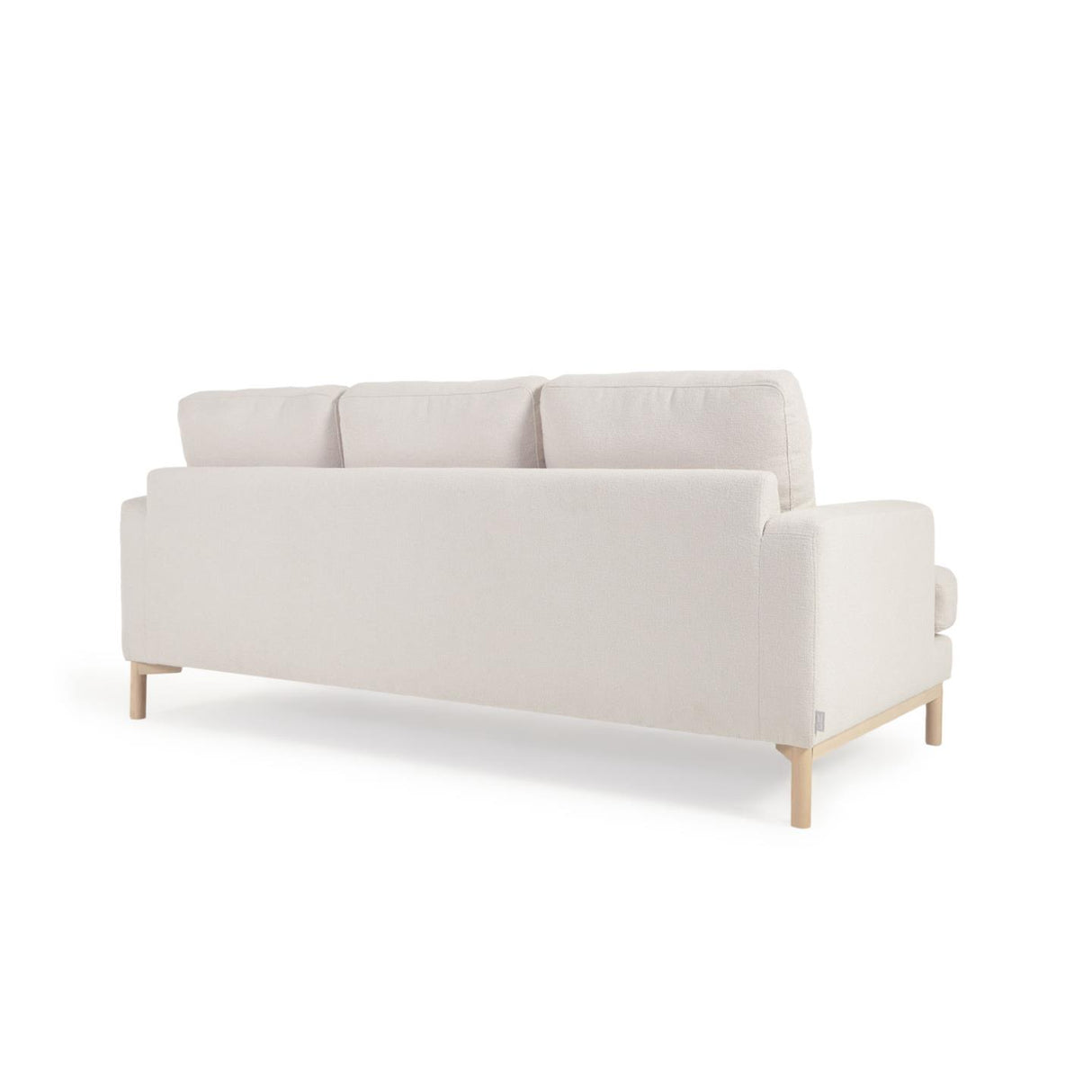 Sofa Mihaela für 3 Sitzer mit Mikro-Bouclé-Bezug in Weiß 203 cm FSC Mix Credit - ZEN ZONE Furniture