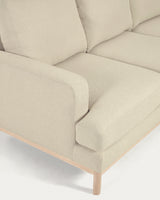 Sofa Mihaela für 3 Sitzer mit Mikro-Bouclé-Bezug in Weiß 203 cm FSC Mix Credit - ZEN ZONE Furniture