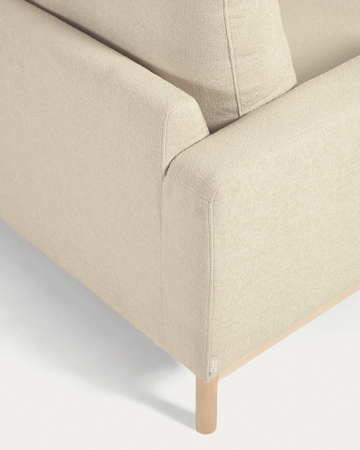 Sofa Mihaela für 3 Sitzer mit Mikro-Bouclé-Bezug in Weiß 203 cm FSC Mix Credit - ZEN ZONE Furniture