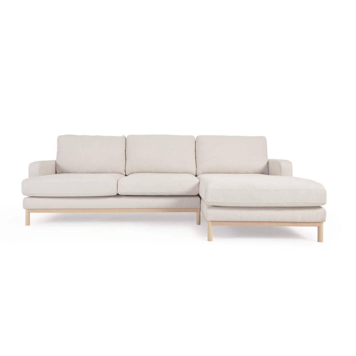 Sofa Mihaela für 3 Sitzer mit Chaiselongue rechts mit Bouclé-Bezug in Weiß 264 cm - ZEN ZONE