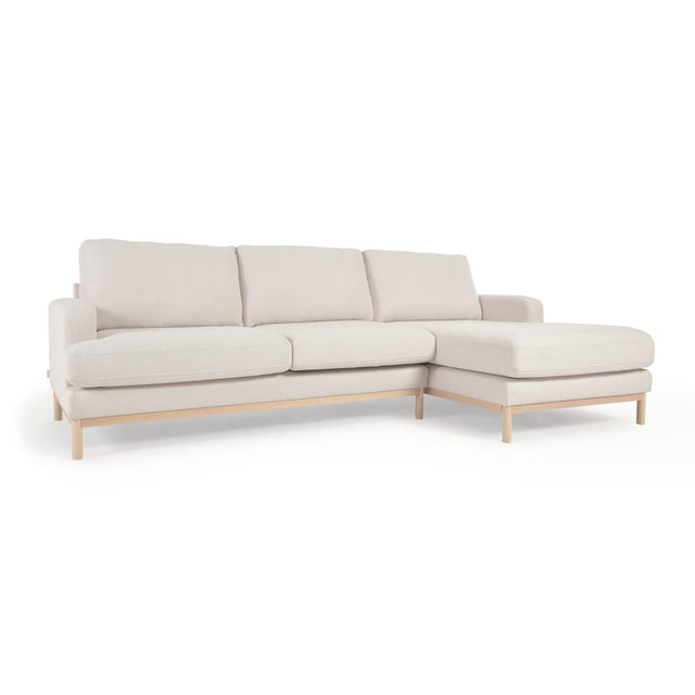 Sofa Mihaela für 3 Sitzer mit Chaiselongue rechts mit Bouclé-Bezug in Weiß 264 cm - ZEN ZONE