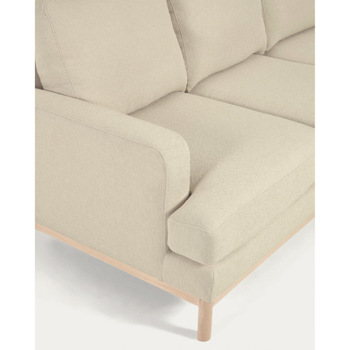 Sofa Mihaela für 3 Sitzer mit Chaiselongue rechts mit Bouclé-Bezug in Weiß 264 cm - ZEN ZONE