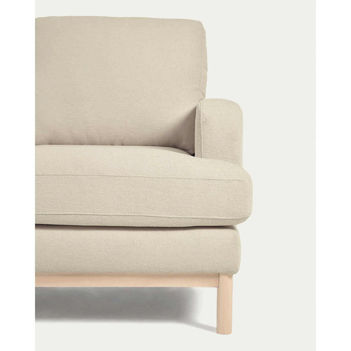 Sofa Mihaela für 3 Sitzer mit Chaiselongue rechts mit Bouclé-Bezug in Weiß 264 cm - ZEN ZONE