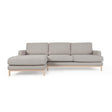 Sofa Mihaela für 3 Sitzer mit Chaiselongue links mit Mikro-Bouclé-Bezug in Grau 264 cm - ZEN ZONE Furniture