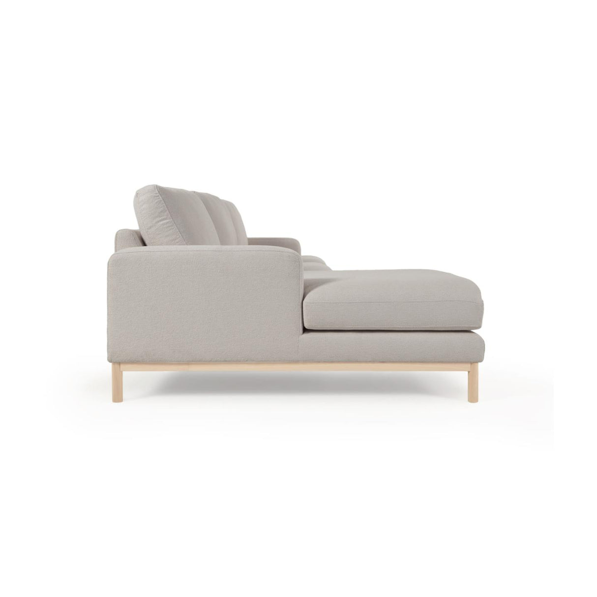 Sofa Mihaela für 3 Sitzer mit Chaiselongue links mit Mikro-Bouclé-Bezug in Grau 264 cm - ZEN ZONE Furniture