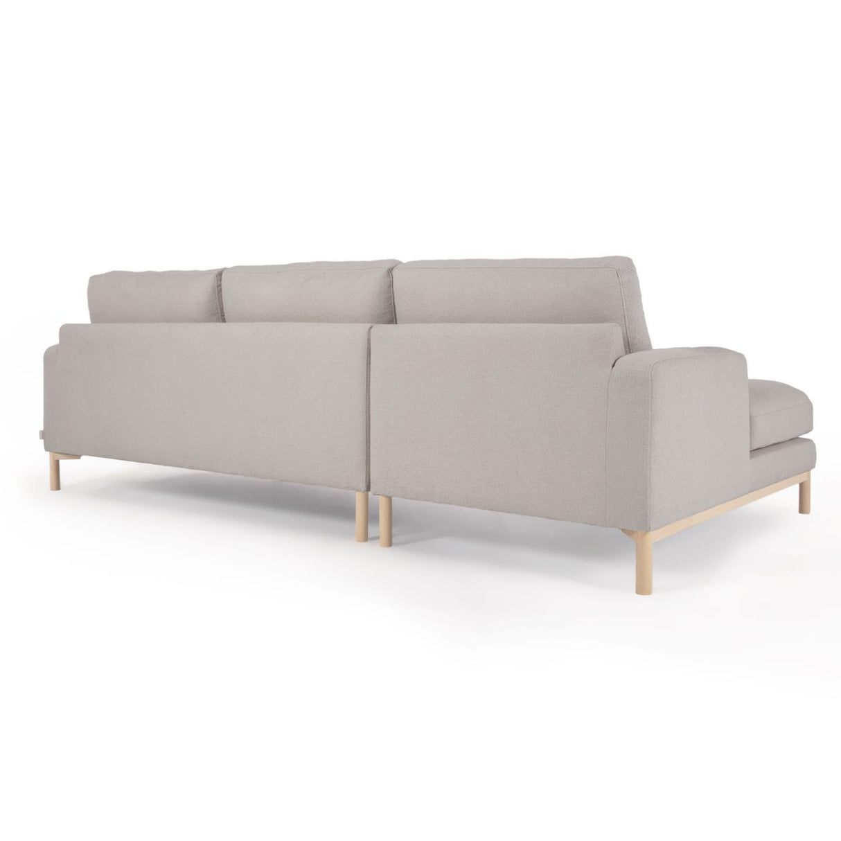 Sofa Mihaela für 3 Sitzer mit Chaiselongue links mit Mikro-Bouclé-Bezug in Grau 264 cm - ZEN ZONE Furniture