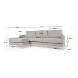 Sofa Mihaela für 3 Sitzer mit Chaiselongue links mit Mikro-Bouclé-Bezug in Grau 264 cm - ZEN ZONE Furniture