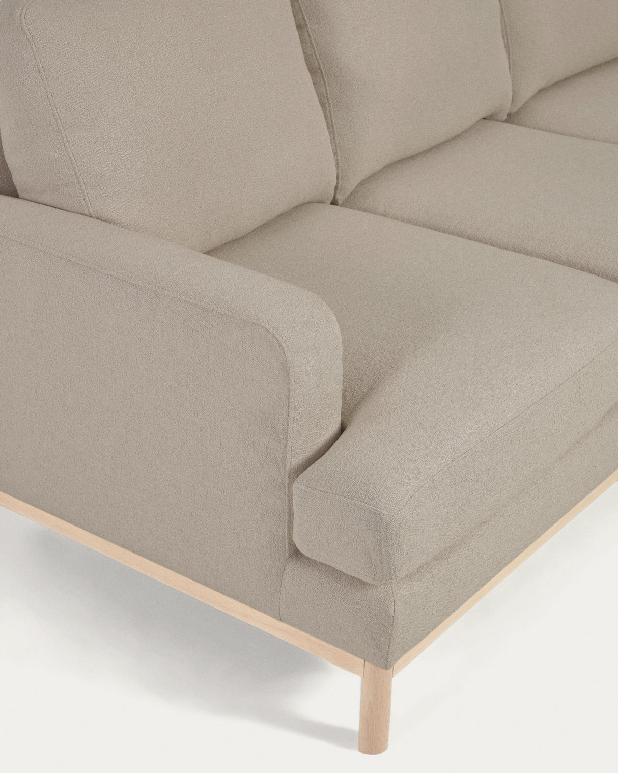 Sofa Mihaela für 3 Sitzer mit Chaiselongue links mit Mikro-Bouclé-Bezug in Grau 264 cm - ZEN ZONE Furniture