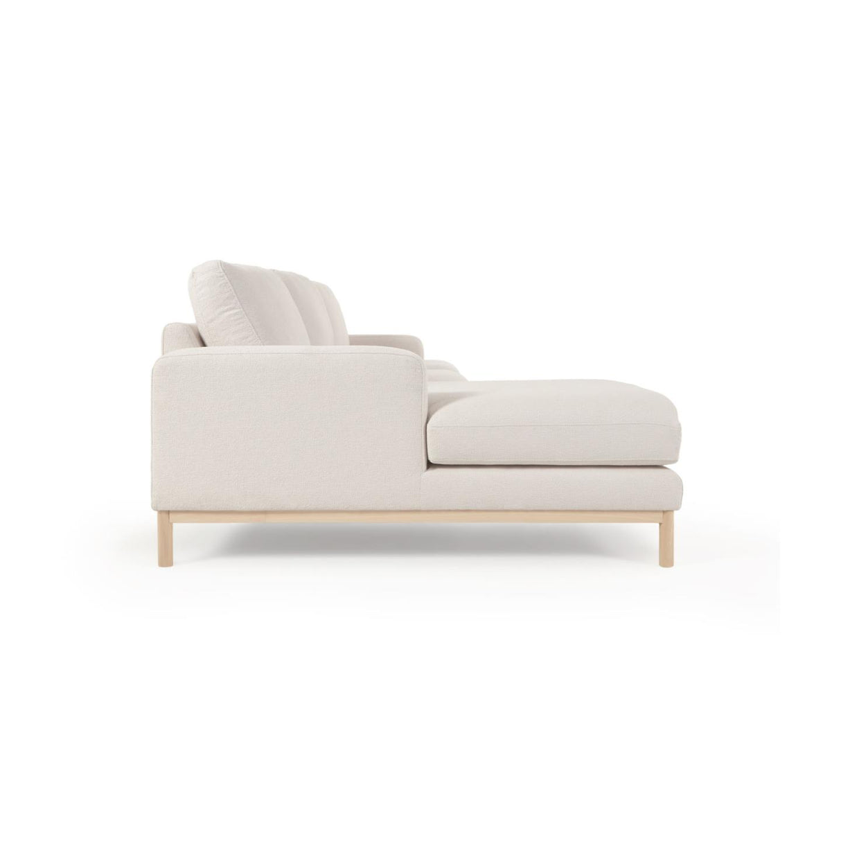 Sofa Mihaela für 3 Sitzer mit Chaise Longue links aus Bouclé-Bezug in Weiß 264 cm - ZEN ZONE