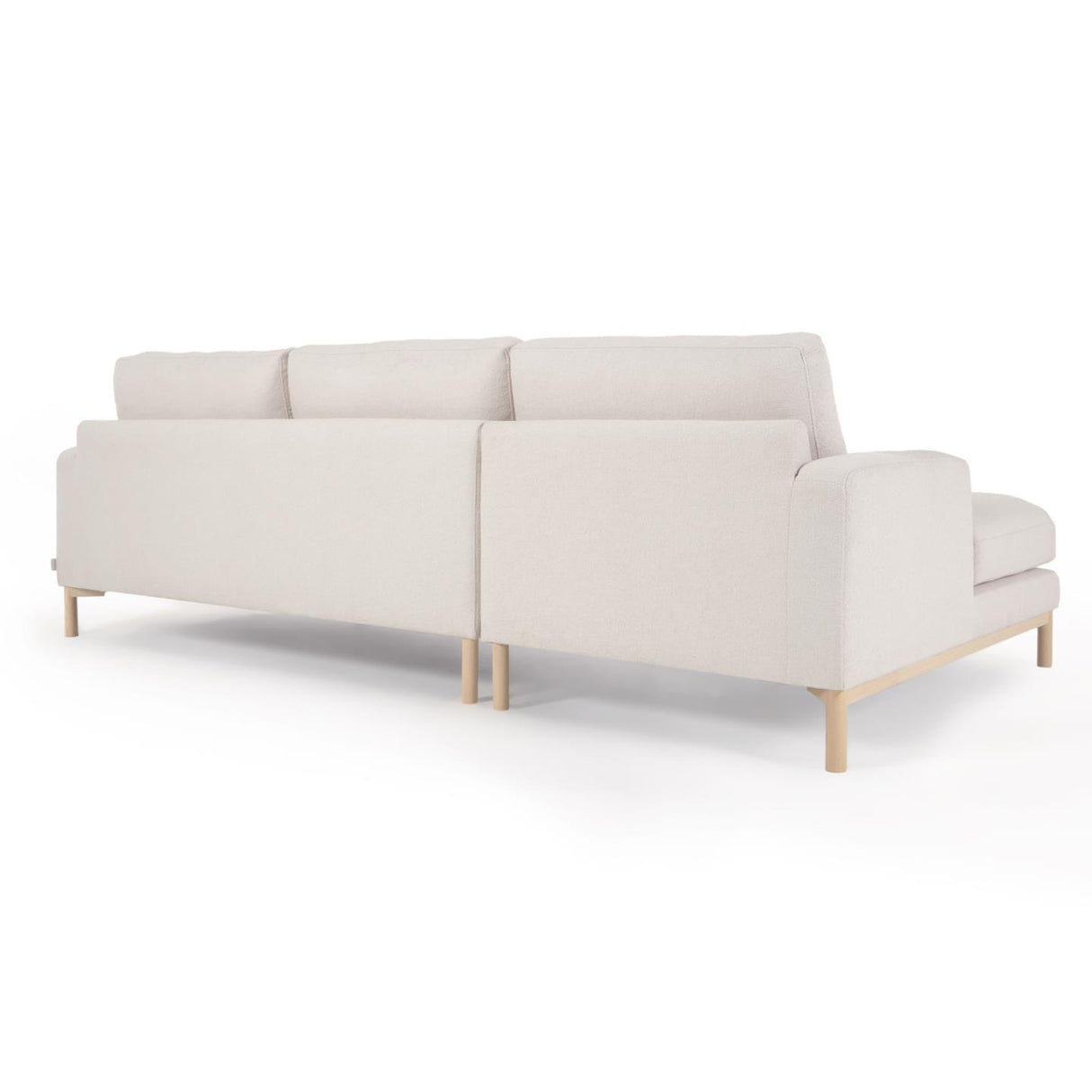 Sofa Mihaela für 3 Sitzer mit Chaise Longue links aus Bouclé-Bezug in Weiß 264 cm - ZEN ZONE