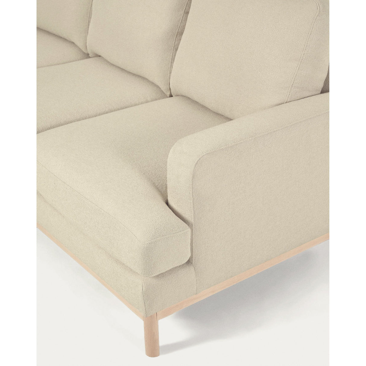 Sofa Mihaela für 3 Sitzer mit Chaise Longue links aus Bouclé-Bezug in Weiß 264 cm - ZEN ZONE