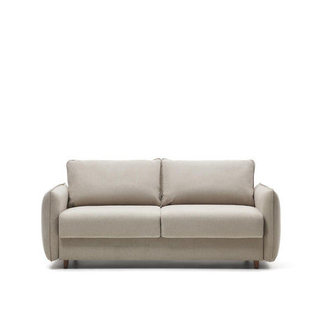 Carlota 2-Sitzer Bettsofa aus Chenille in Beige 140 cm - ZEN ZONE