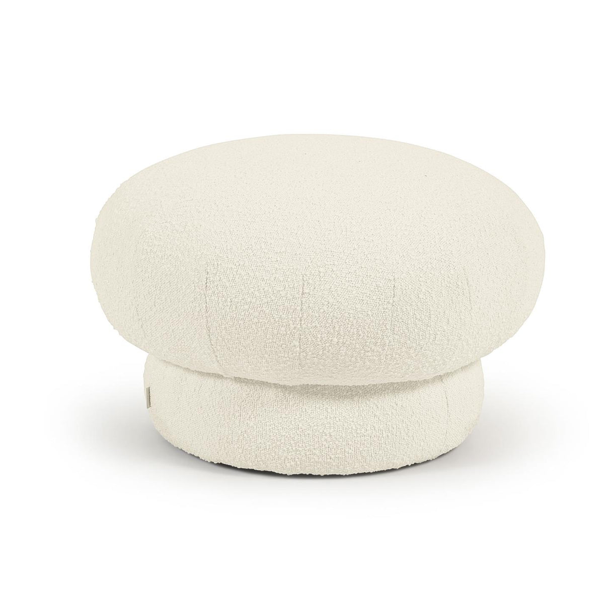 Sarisha runder Pouf mit Bouclé-Bezug in Weiß Ø 60 cm - ZEN ZONE Furniture