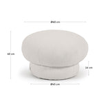 Sarisha runder Pouf mit Bouclé-Bezug in Weiß Ø 60 cm - ZEN ZONE Furniture