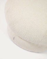 Sarisha runder Pouf mit Bouclé-Bezug in Weiß Ø 60 cm - ZEN ZONE Furniture