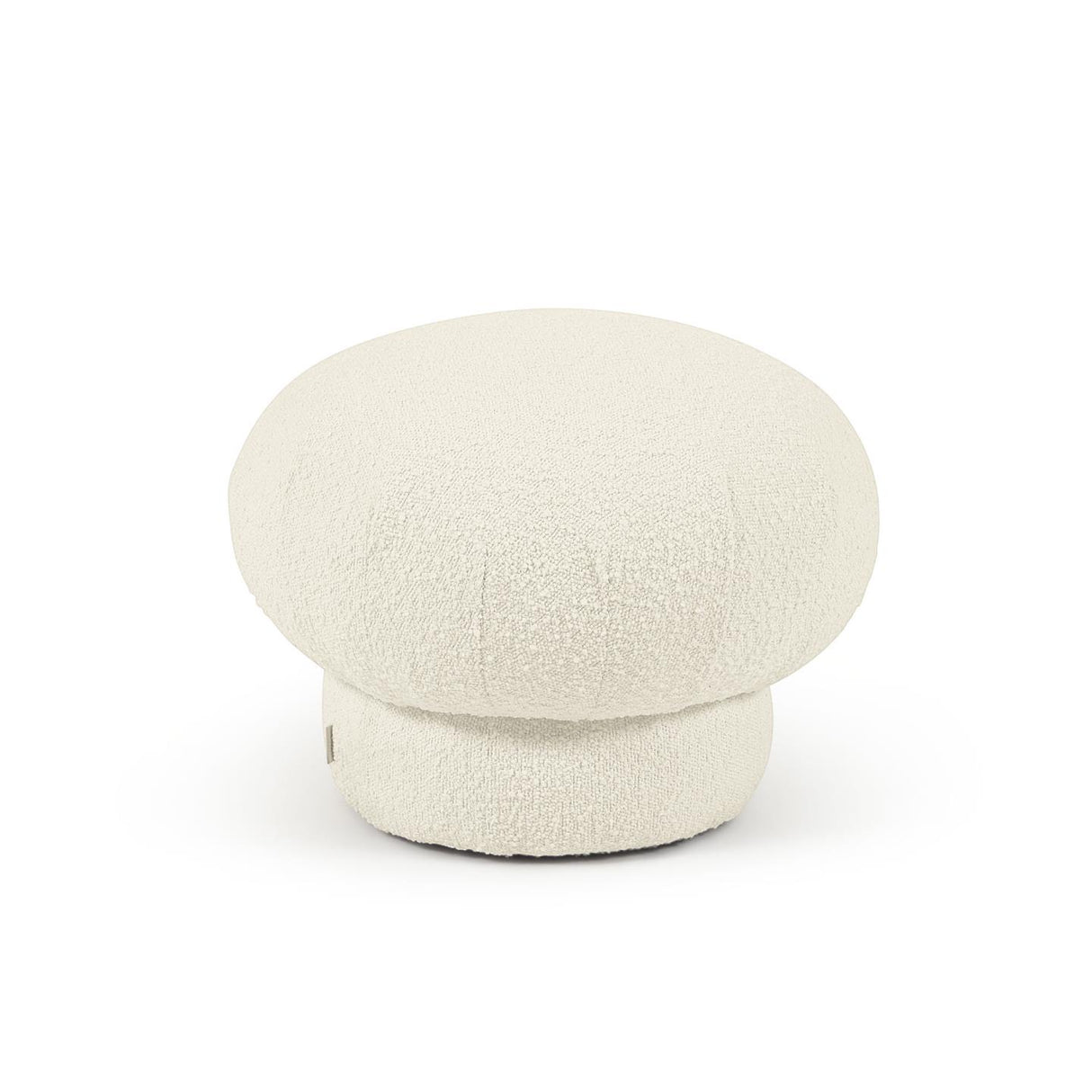 Sarisha runder Pouf mit Bouclé-Bezug in Weiß Ø 50 cm - ZEN ZONE Furniture