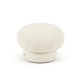 Sarisha runder Pouf mit Bouclé-Bezug in Weiß Ø 50 cm - ZEN ZONE Furniture