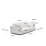 Gala 3-Sitzer-Sofa weiß 210 cm - ZEN ZONE