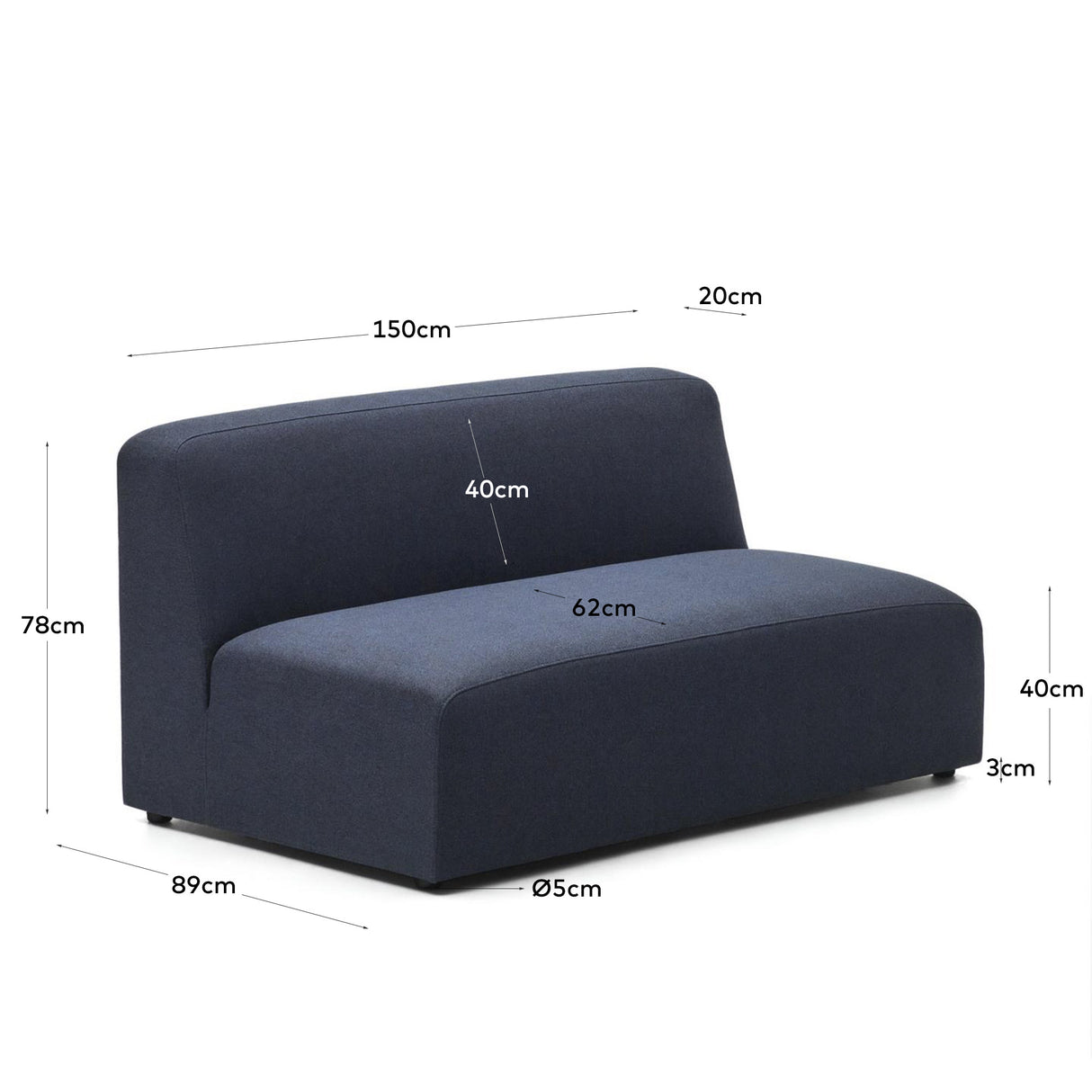 Neom 2-Sitzer-Modul in Blau 150 cm - ZEN ZONE