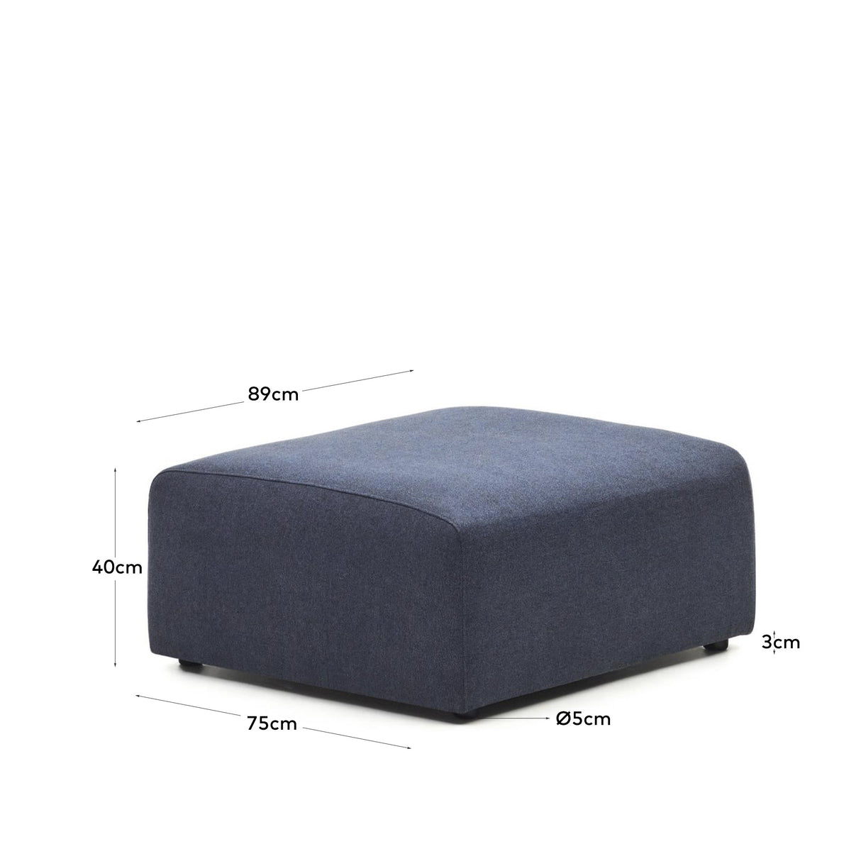 Neom Pouf Randmodul in Blau 75 x 89 cm - ZEN ZONE