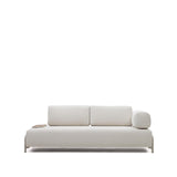 Compo 3-Sitzer-Sofa Beige, kleines Tablett Eichenfurnier und Metallgestell grau 232cm - ZEN ZONE