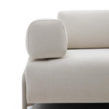 Compo 3-Sitzer-Sofa Beige, kleines Tablett Eichenfurnier und Metallgestell grau 232cm - ZEN ZONE