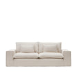 Anarela 3-Sitzer-Sofa mit abnehmbarem Bezug und Kissen aus Leinen Beige 280 cm - ZEN ZONE