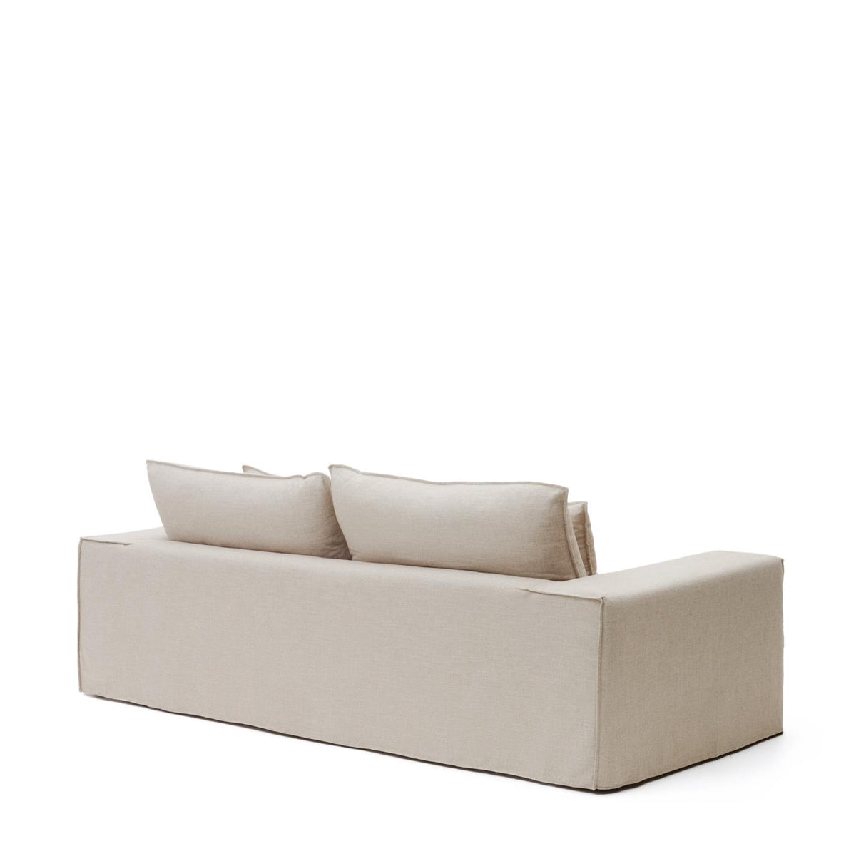 Anarela 3-Sitzer-Sofa mit abnehmbarem Bezug und Kissen aus Leinen Beige 280 cm - ZEN ZONE