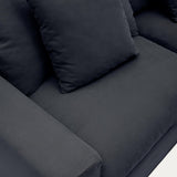 Nora 3 Sitzer Sofa mit abziehbaren Kissenbezügen aus Leinen und Baumwolle anthrazitgrau 240 cm - ZEN ZONE