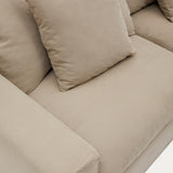 Nora 3 Sitzer Sofa mit abziehbaren Kissenbezügen aus Leinen und Baumwolle taupe 240 cm - ZEN ZONE