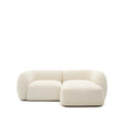 Martina modulares 2-Sitzer-Sofa in Chenille mit Chaiselongue rechts Farbe Ecru 230 cm - ZEN ZONE Furniture