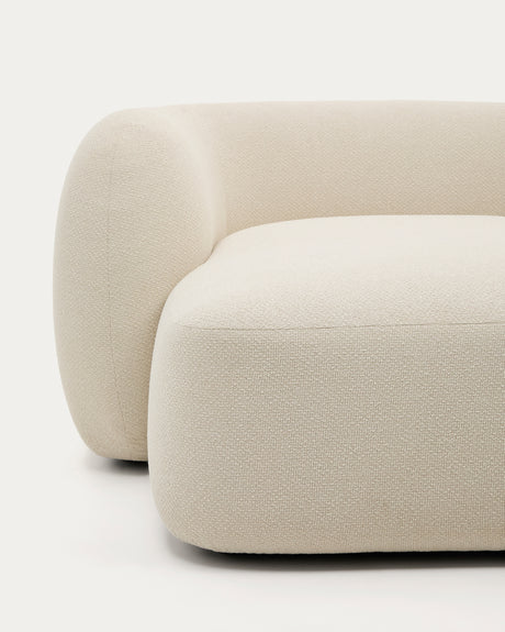 Martina modulares 2-Sitzer-Sofa in Chenille mit Chaiselongue rechts Farbe Ecru 230 cm - ZEN ZONE Furniture