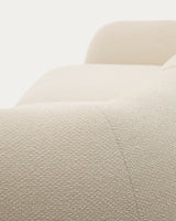 Martina modulares 2-Sitzer-Sofa in Chenille mit Chaiselongue rechts Farbe Ecru 230 cm - ZEN ZONE Furniture