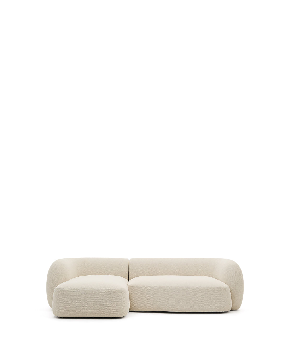 Martina modulares 3-Sitzer-Sofa in Chenille mit Chaiselongue links Écru 287 cm - ZEN ZONE Furniture