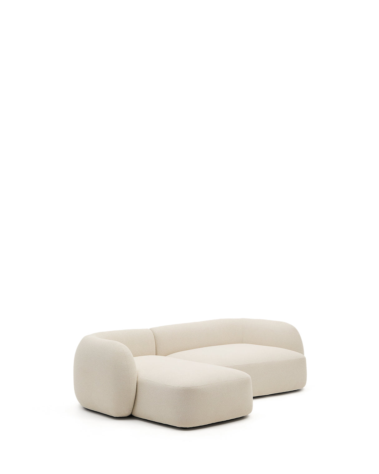 Martina modulares 3-Sitzer-Sofa in Chenille mit Chaiselongue links Écru 287 cm - ZEN ZONE Furniture