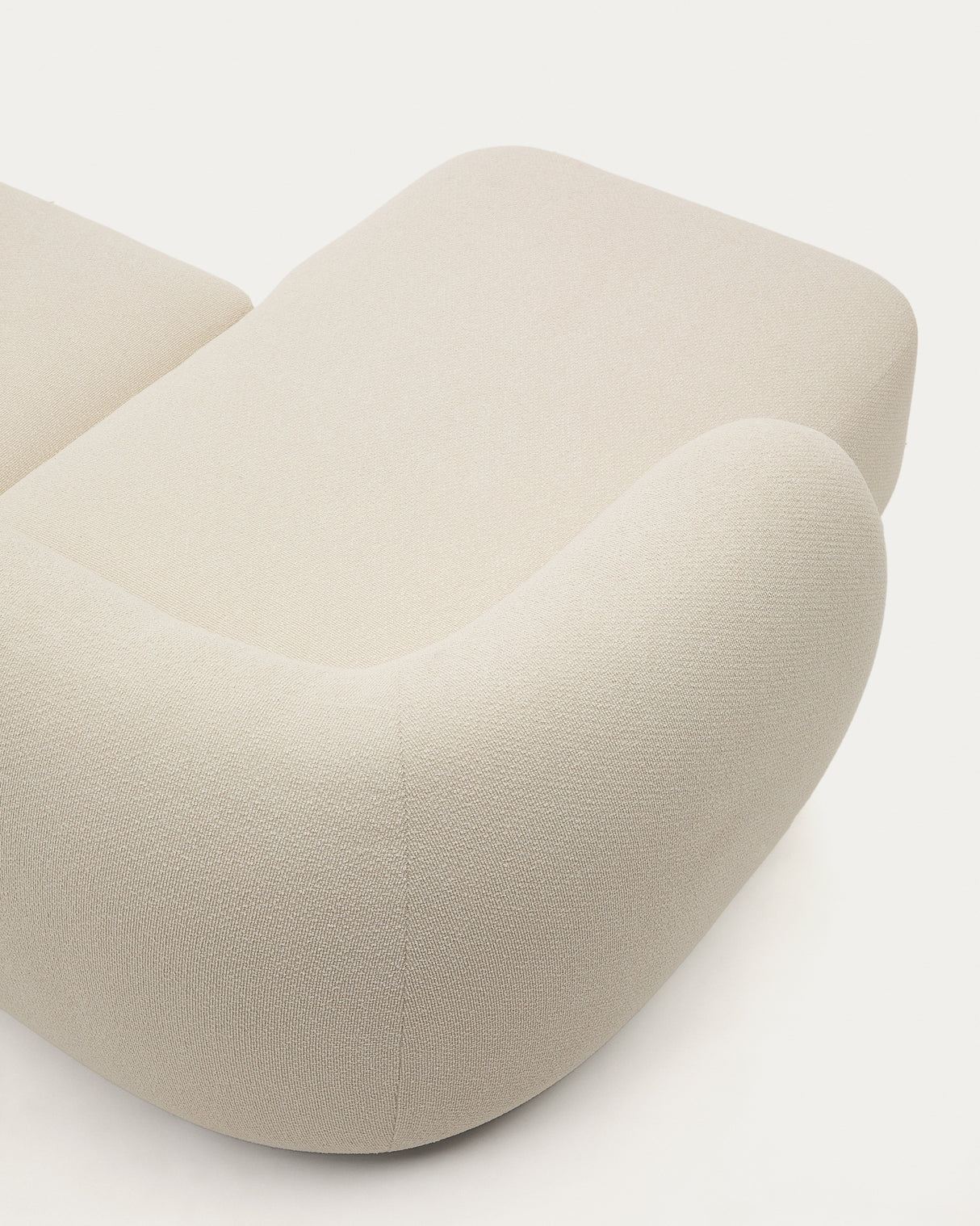 Martina modulares 3-Sitzer-Sofa in Chenille mit Chaiselongue links Écru 287 cm - ZEN ZONE Furniture