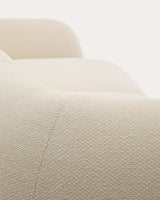 Martina modulares 3-Sitzer-Sofa in Chenille mit Chaiselongue links Écru 287 cm - ZEN ZONE Furniture