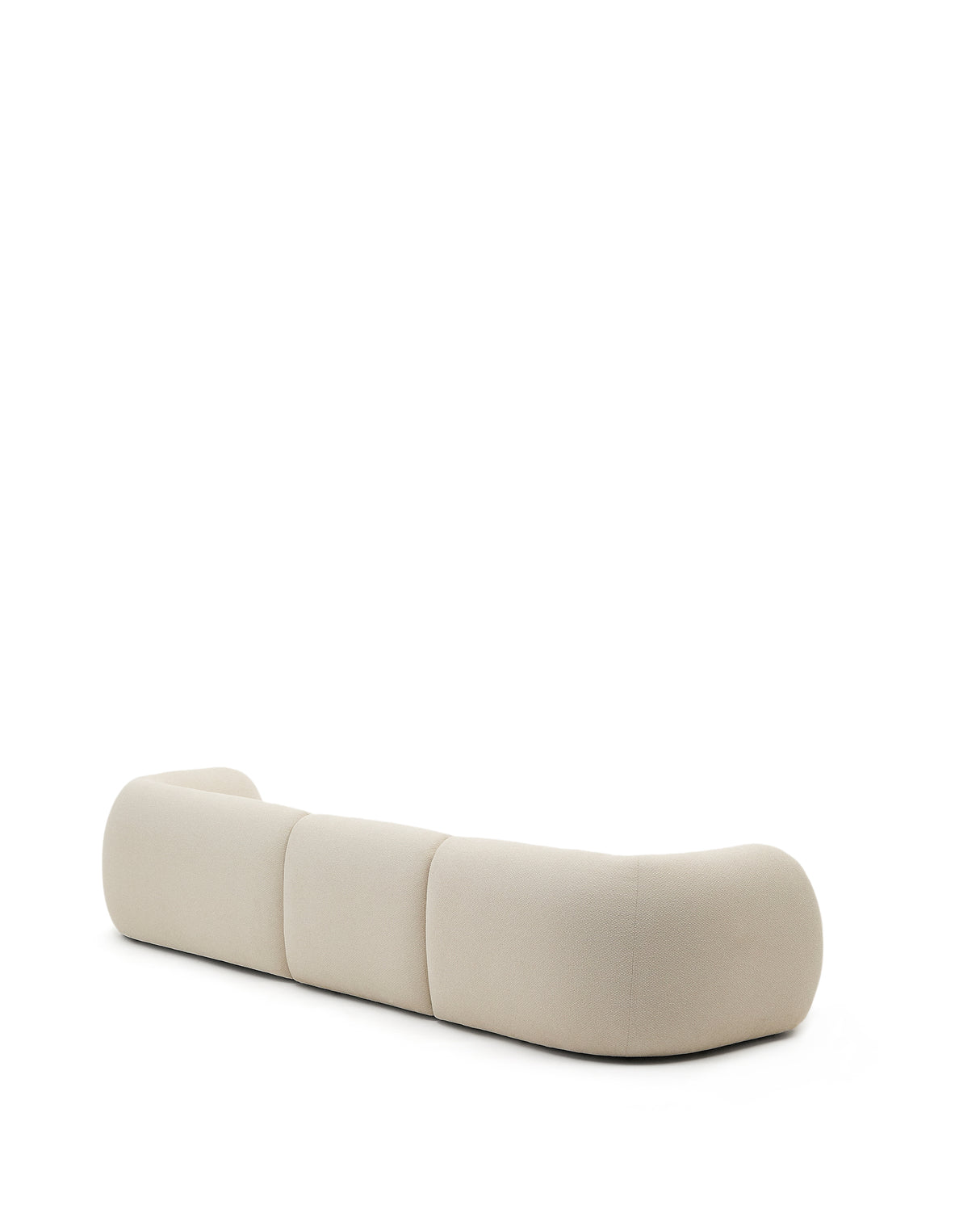 Martina modulares 4-Sitzer-Sofa in Chenille mit Chaiselongue rechts Farbe Ecru 377 cm - ZEN ZONE Furniture