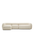 Martina modulares 4-Sitzer-Sofa in Chenille mit Chaiselongue links in Ecru 377 cm - ZEN ZONE Furniture