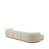 Martina modulares 4-Sitzer-Sofa in Chenille mit Chaiselongue links in Ecru 377 cm - ZEN ZONE Furniture