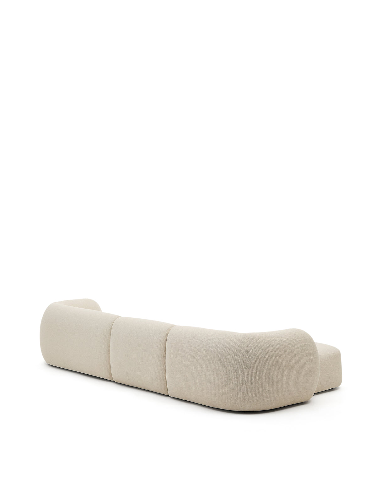 Martina modulares 4-Sitzer-Sofa in Chenille mit Chaiselongue links in Ecru 377 cm - ZEN ZONE Furniture