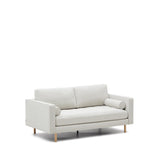 Debra 2-Sitzer-Sofa mit Bezug in perlfarbener Chenille Beine Finish natur 182 cm - ZEN ZONE