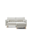 Debra 2-Sitzer-Sofa mit Fußablage mit Bezug in perlfarbener Chenille Beine Finish natur 18 - ZEN ZONE