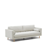 Debra 3-Sitzer-Sofa mit Bezug in perlfarbener Chenille Beine Finish natur 222 cm - ZEN ZONE