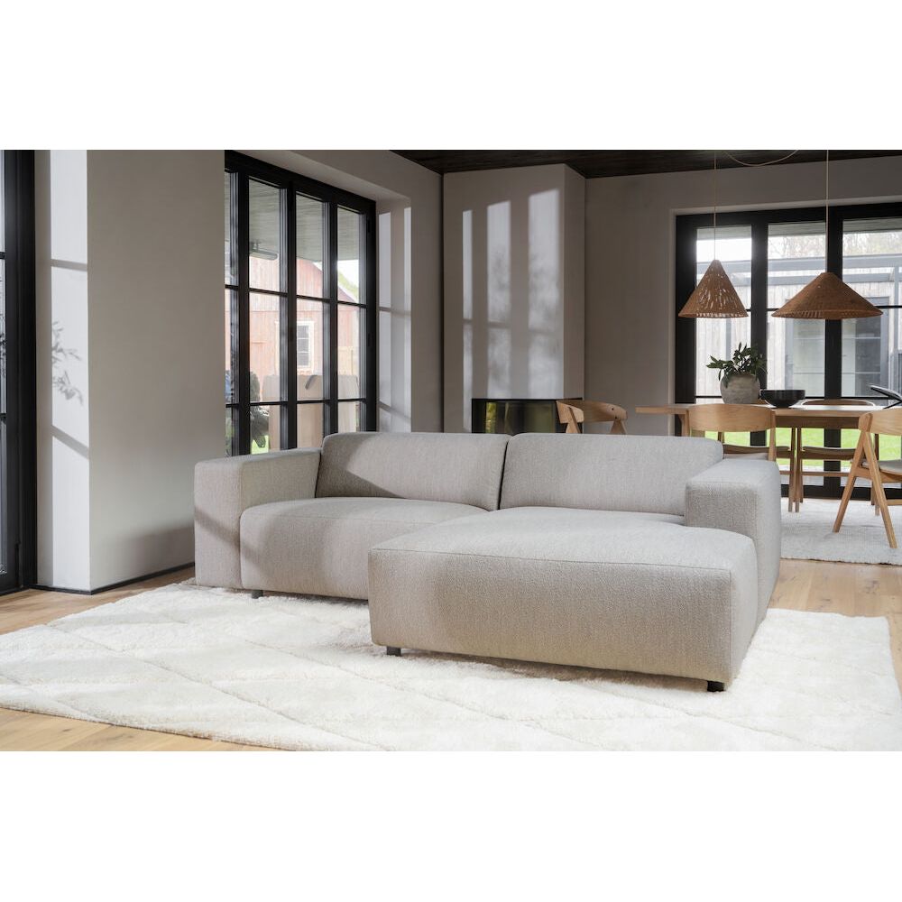 WILLARD Modulares Sofa Chaise Longue Rechts Beige 234x161x70cm - ZEN ZONE