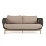 Catalina 3-Sitzer Sofa aus grünem Seil und massivem Akazienholz 170 cm - ZEN ZONE