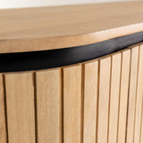 Licia Sideboard mit 4 Türen aus massivem Mangoholz und Metall in Schwarz 170 x 80 cm - ZEN ZONE